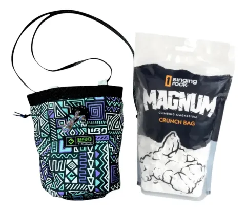 Combo | Magnesiera Rockit + 100 Grs Magnesio Singing Rock Color Cassette